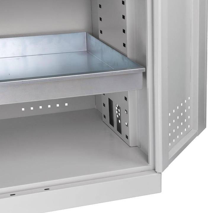 Produktbild ADB Umweltschrank 40729 lichtgrau 92,0 x 58,0 x 192,0 cm, aufgebaut