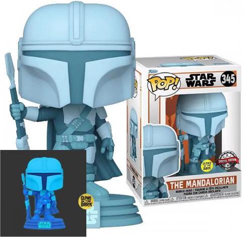 Actual product image Funko Pop! SW Mandalorian : The Mandalorian GITD (345) EXM