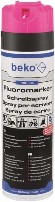 Image du produit Beko TecLine Fluoromarker spray d'écriture 500 ml ROSE LUMINEUX 294 19 500 (Rose lumineux, 500 mm, 12 x)