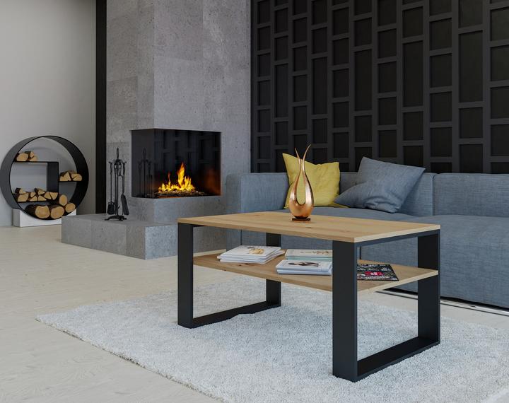 Productafbeelding Topeshop MODERN 1P ART CZ Bijzettafel Salontafel Rechthoekige Vorm 2 Poot(en) (90 x 58 x 50 cm)
