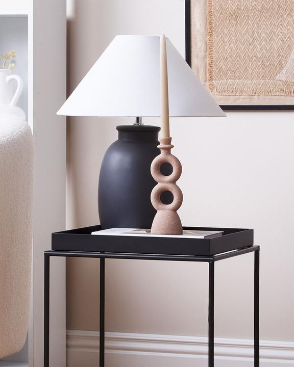 Actual product image Beliani Candlestick porcelain beige 23 cm NAOUSA