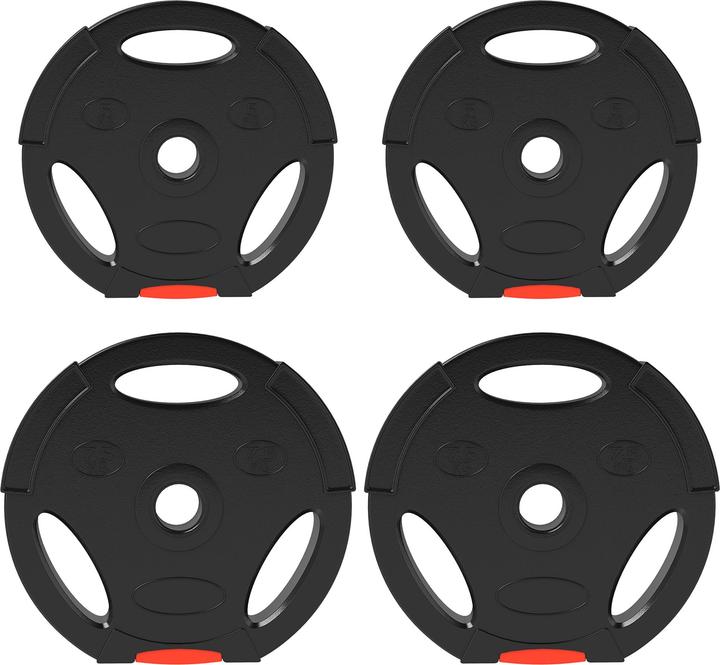 SportNow Hantelscheiben Kunststoff, Sand Schwarz (4 x 7.5 kg, 4 x 5 kg)