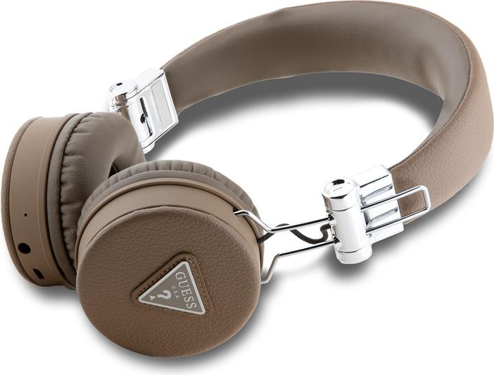 Produktbild Guess PU Grained Triangle Logo ENC Kabellose Kopfhörer Bluetooth Headset - Braun (ANC, 32 h, Kabellos)