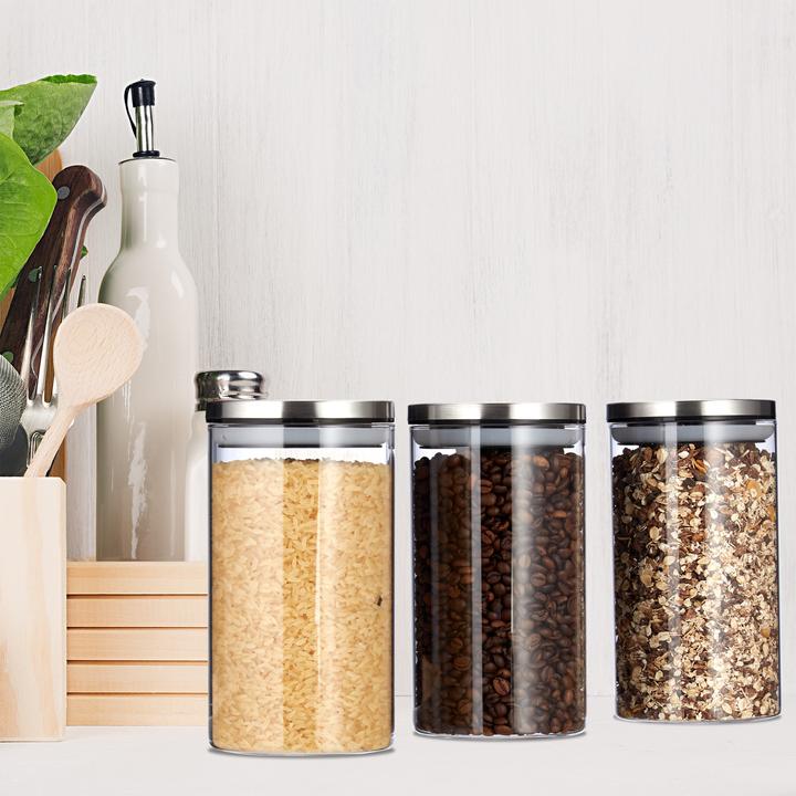 Actual product image Relaxdays Storage Jar Set of 3, 1 L (1 l)
