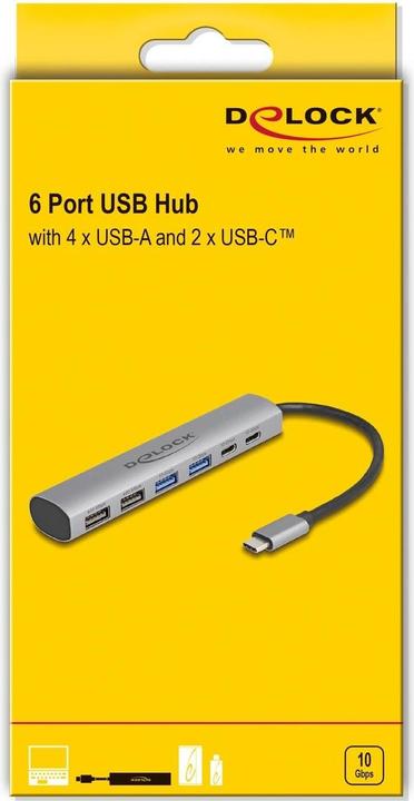 Actual product image Delock USB Hub (USB-C, 6 Ports)