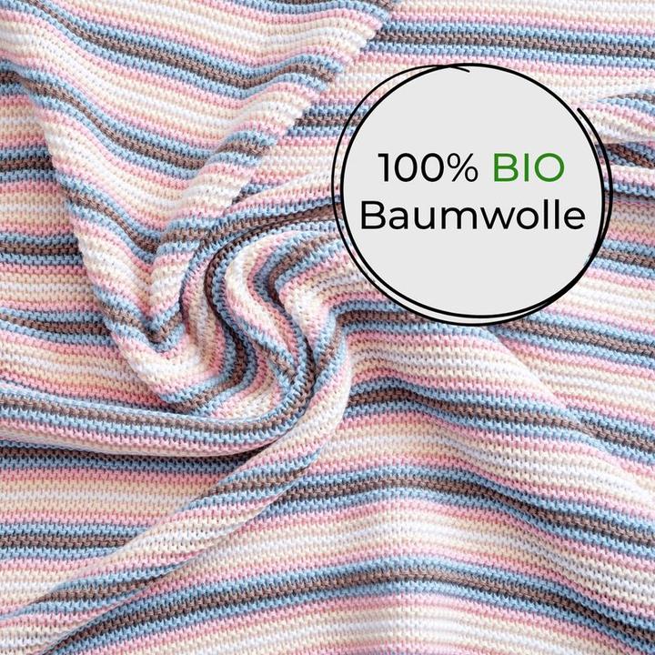 Actual product image Sonnenstrick Knitted Blanket Children Cuddle Blanket Baby Blanket Cotton Blanket Infant Blanket (80 x 80 cm)
