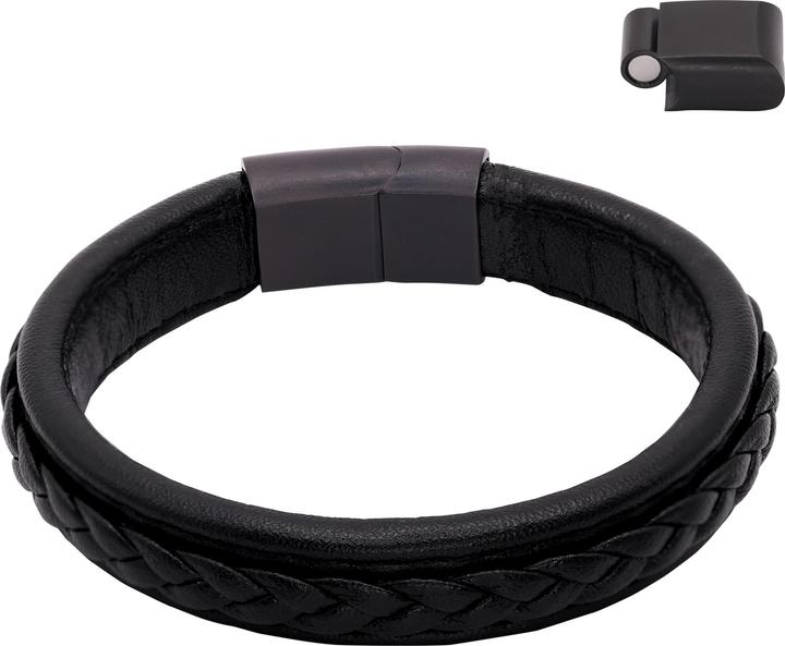 Produktbild Heideman Lederarmband Jannis (19 cm, Leder, Edelstahl)