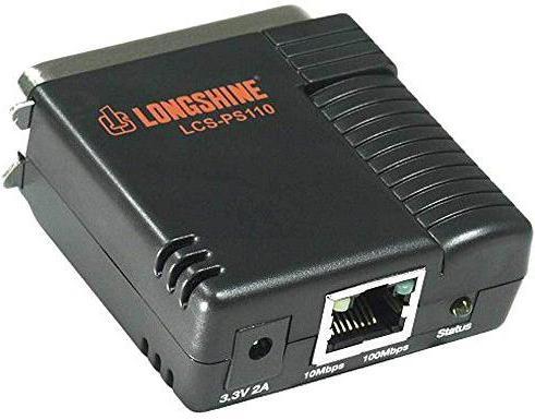 Actual product image Longshine Printserver 10/100 1x Parallel small/WEB Managem.