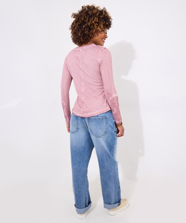 Actual product image Joe Browns Crochet Patch Henley Top (44)