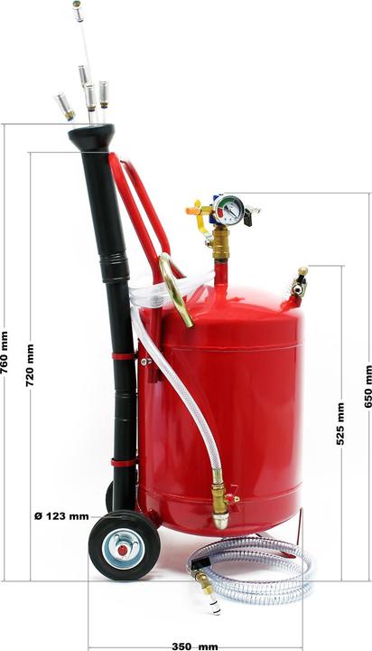 Produktbild Wiltec Ölabsauger 22,7 L pneumatisch Ölabsauggerät Pneumatik Öl Extraktor Ölwechsel