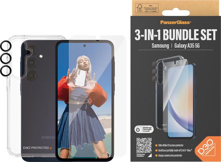 Image du produit PanzerGlass Bundle Ultra Wide FIt Glass + Case + Lens (1 pièce(s), Samsung Galaxy A34 5G, Samsung Galaxy A35)
