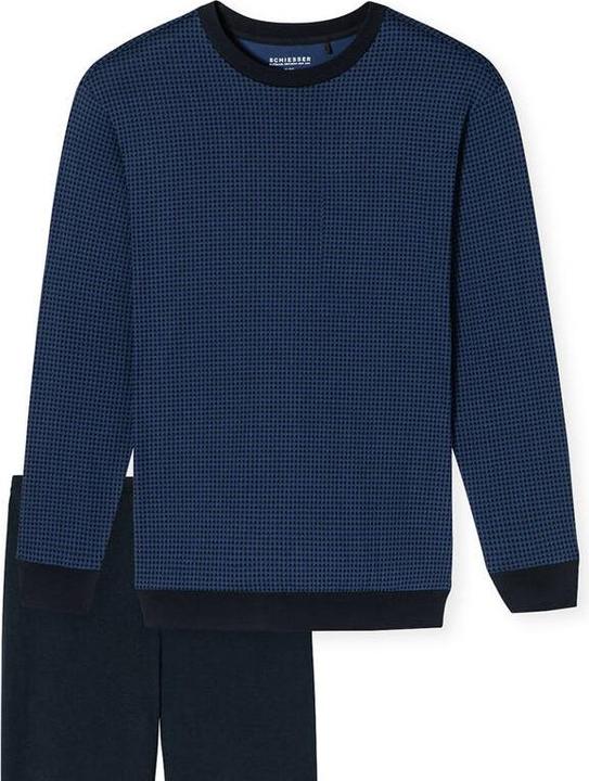 Produktbild Schiesser langer Herren Pyjama / Schlafanzug mit Rundhals-Ausschnitt (XL)