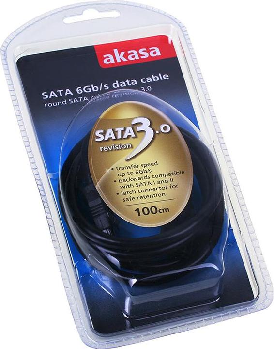 Image du produit Akasa Câble SATA-3 100cm - black (100 cm)