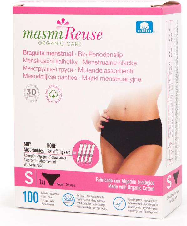 Immagine prodotto Masmi Slip mestruale biologico taglia S - Nero - Reuse (S)