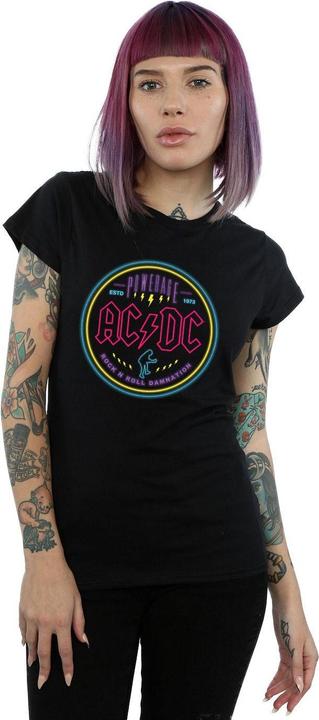 Actual product image AC/DC Womens/Ladies Circle Neon Cotton T-Shirt (L)