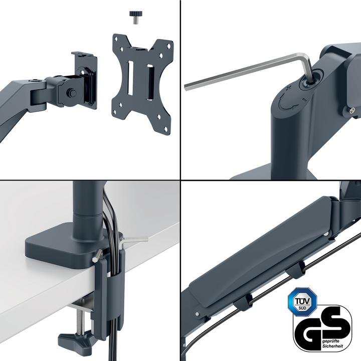 Productafbeelding Leitz Schermsteun 2 monitoren fluweelgrijs (Tabel, 32")