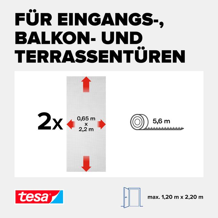 Image du produit tesa Moustiquaire STANDARD pour fenêtre, avec bande Velcro, sans perçage (65 x 220 cm)