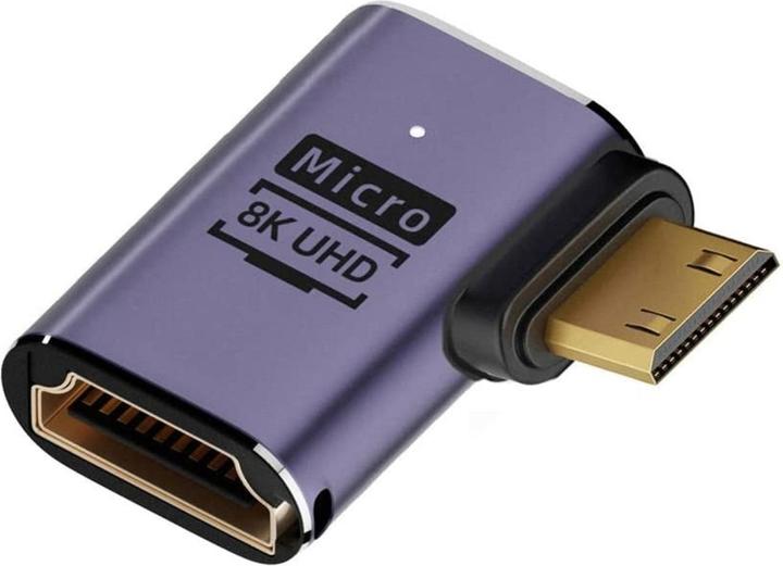 Produktbild PowerGuard Mini HDMI auf HDMI 2.1 90-Grad Winkel Left Adapter (Mini HDMI)