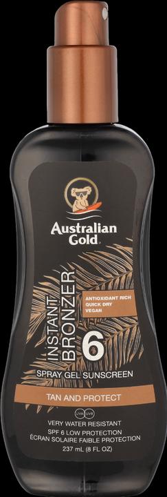 Immagine prodotto Australian Gold Gel spray con bronzatore (Spray solare, Gel solare, Fino a SPF 10, 237 ml)