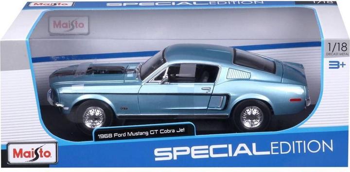 Produktbild Maisto Ford Mustang GT Cobra 1968 blau 1/18