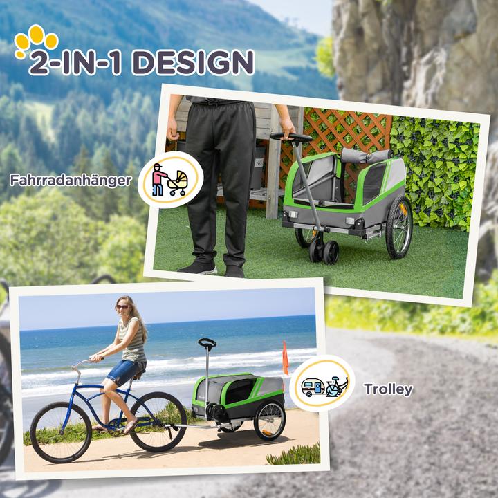Image du produit PawHut Remorque pour chien 2 en 1 Trolley