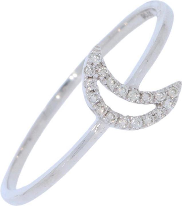 Xen Ring Mond mit 18 Diamanten 0,06 ct. 585 Weissgold