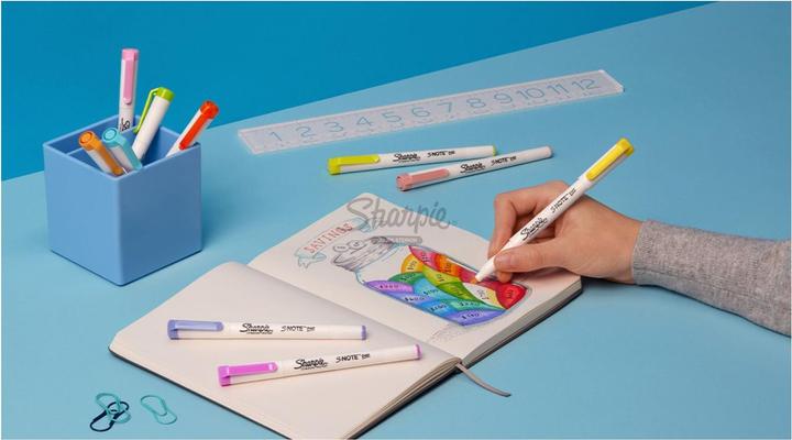 Actual product image Sharpie Highlighter S-Note DUO wedge and bullet tip 16 pcs. blister (Multicoloured, 3.50 mm, 16 x)