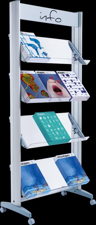 kaiserkraft Supporto mobile per brochure in metallo (A4)