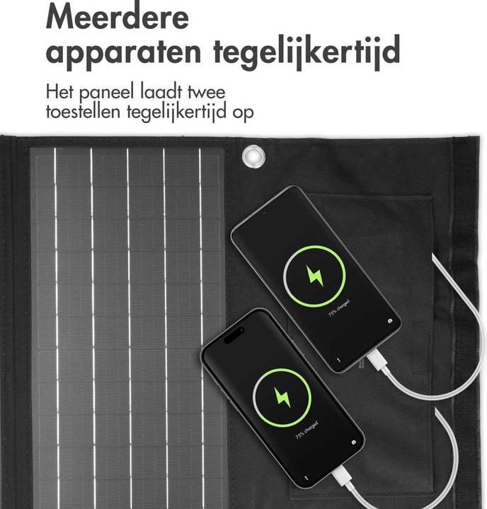 Produktbild iMoshion Opvouwbaar Universeel Zonnepaneel - Powerbank Zonnenergie 21 Watt - Draagbaar (21 W)