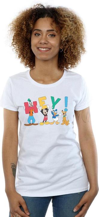 Actual product image Disney Womens/Ladies Mickey Mouse Friends Hey Cotton T-Shirt (XL)
