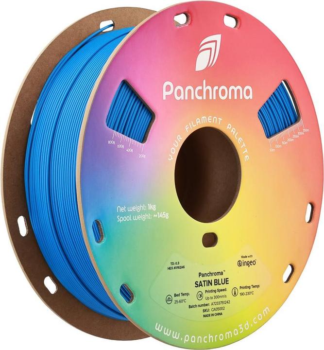 Actual product image Polymaker Panchroma™ PLA Satin (PLA, 1.75 mm, 1000 g, Blue)