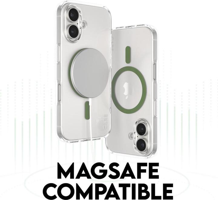 Actual product image PanzerGlass CARE by ® Flagship Case Transparent Urban Combat w. Green MagSafe iPhone '24 6.9" Pro (Apple iPhone 16 Pro Max)