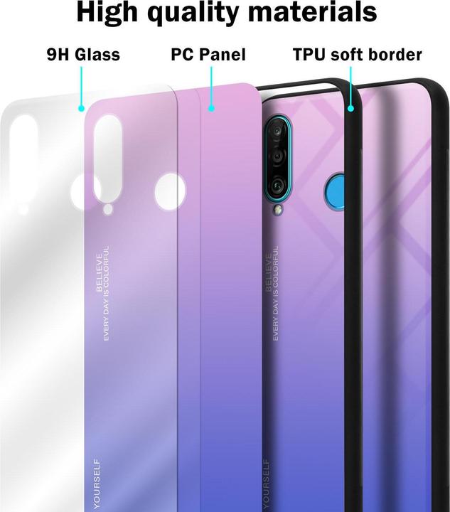 Produktbild Cadorabo TPU 2 Farben Glas Cover (Huawei P30 Lite)