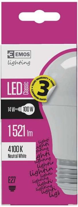 Produktbild Emos ZQ5161 LED bulb E27 (E27, 14 W, 1521 lm, 1 x, E)