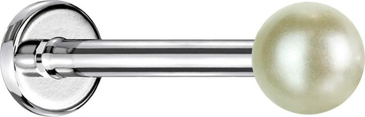 Produktbild Star Piercing Micro Labret Innengewinde silber Perle creme (ohne Messing, Chirurgenstahl 316L, Acryl)