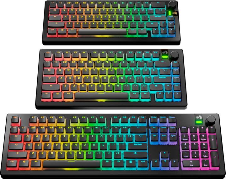 Actual product image Glorious Aura V3 Keycaps, ANSI Layout (US), PBT, Doubleshot - Black
