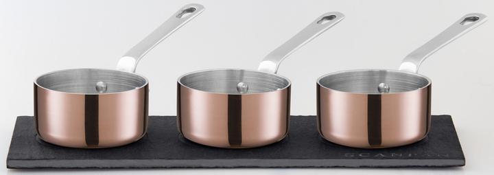 Image du produit Scanpan Set de 3 casseroles Maitre avec ardoise (6 cm, Casserole à manche, Cuivre, Acier inoxydable)