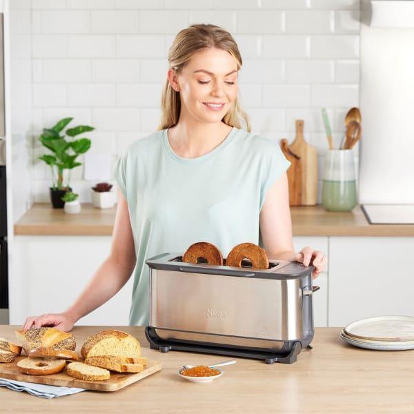 Productafbeelding Ninja 3-in-1 Multifunctionele Broodrooster, Grillplaat en Panini Maker - 7 Roosterstanden - RVS - ST202EU