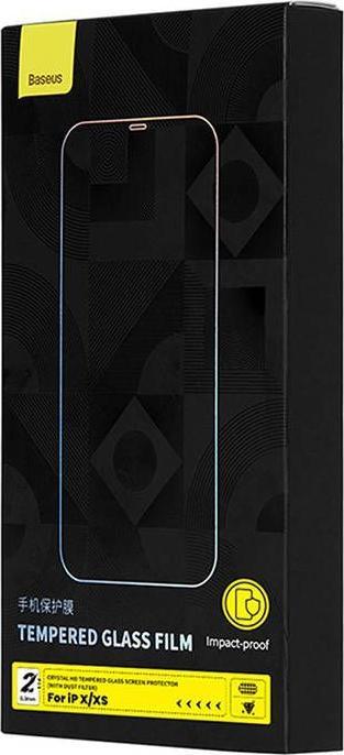 Produktbild Baseus 2x Crystal Tempered Glass 0.3mm for iPhone X/XS (2 Stück, Apple iPhone XS, Apple iPhone X)