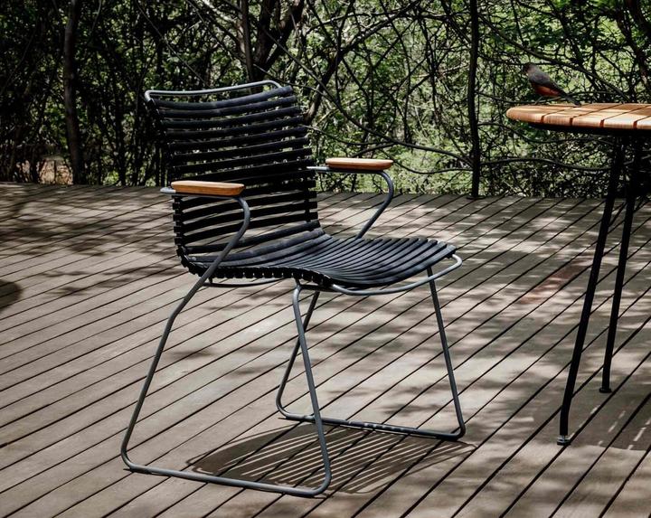 Actual product image Houe CLICK garden chair with bamboo armrests Steel frame