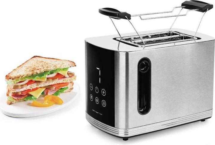 Image du produit Emerio TO-128308 Grille-pain sans BPA, avec support à petits pains Acier inoxydable, Noir