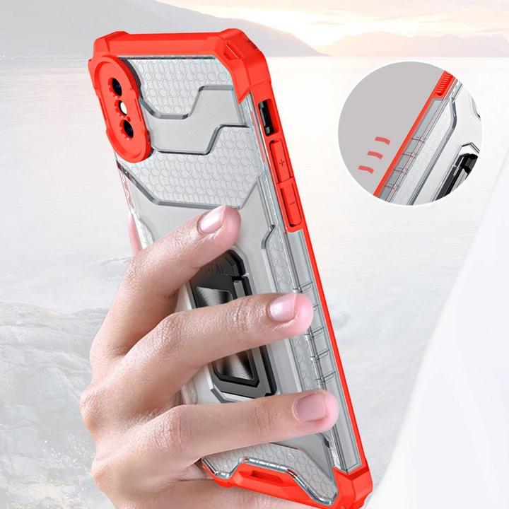Produktbild Hurtel Crystal Ring Case Kickstand Tough Rugged Cover for iPhone XS Max red (Apple iPhone XS Max)