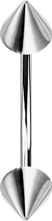 Produktbild Star Piercing Micro Banane silber mit zwei Cones (Chirurgenstahl 316L, ohne Messing)