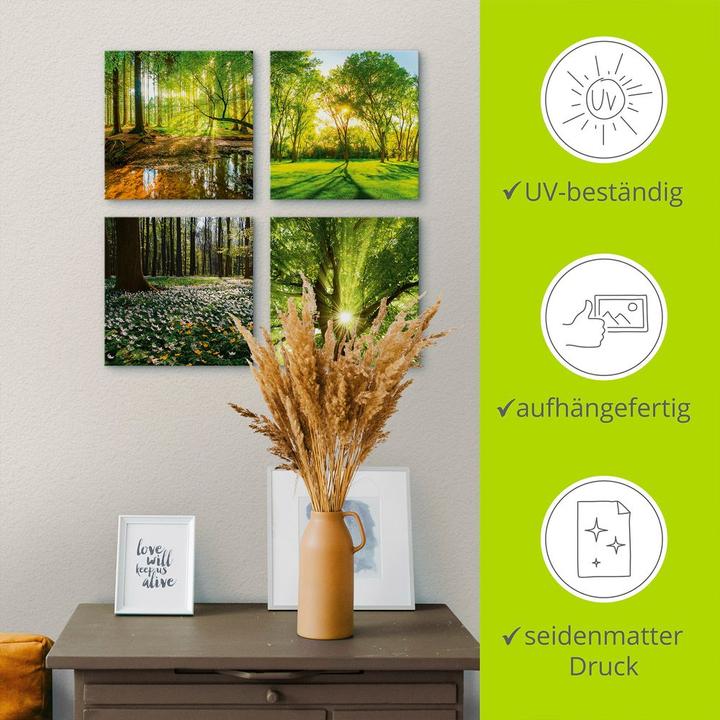 Image du produit Artland Forêt Ruisseau Printemps Rose des vents Soleil Arbre K2FR (30 x 30 cm)