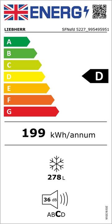 Energy Label Liebherr SFNsfd 5227 Plus NoFrost (Stand-alone, 320 l)