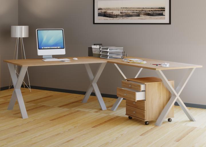 Produktbild VCM Büromöbel Eckschreibtisch Lona Tiefe 50 cm X Silber (76 x 130 x 130 x 50 cm)