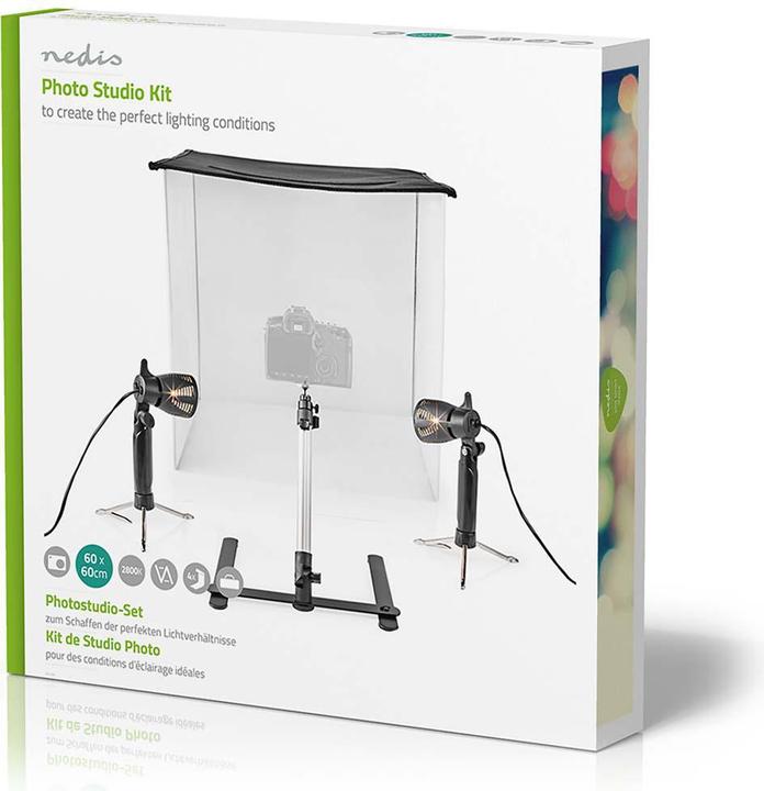 Actual product image Nedis Photo Studio Kit 400 lm Foldable Backgrounds incl. Carrying Bag included Black