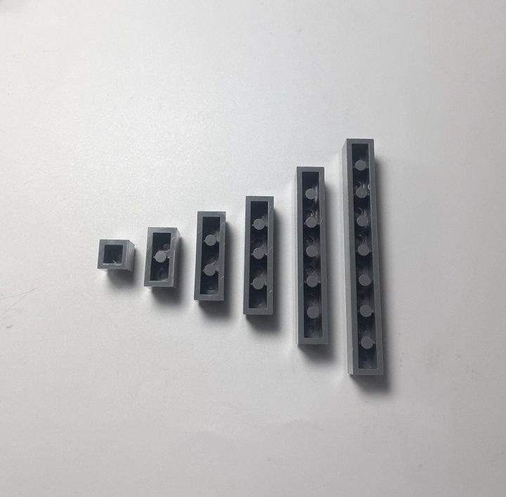Actual product image LEGO bricks dark grey 1x1, 1x2, 1x3, 1x4 - NEW! Quantity 50x (LEGO Classic)