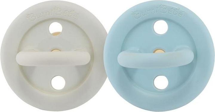 Immagine prodotto Hevea Ciuccio in gomma naturale Bumi bébé confezione da 2 pezzi, denim e salvia, rotondo (0-3 mesi) (2 x)