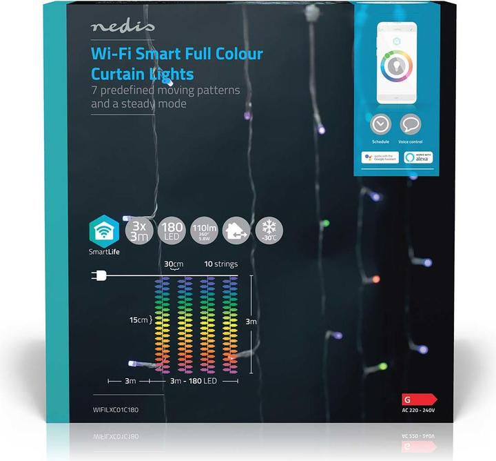 Actual product image Nedis SmartLife Decorative LED | Wi-Fi | RGB | 180 LED's | 3 m | Android™ / IOS (0.20 m)